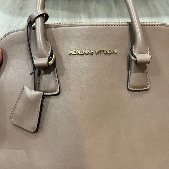 Adrienne Vittadini Beige Satchel Double Handle Shoulder Tote Bag - Picture 2 of 8